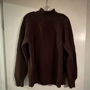 J. Crew Rollneck Sweater - Brown, Cotton, Size L